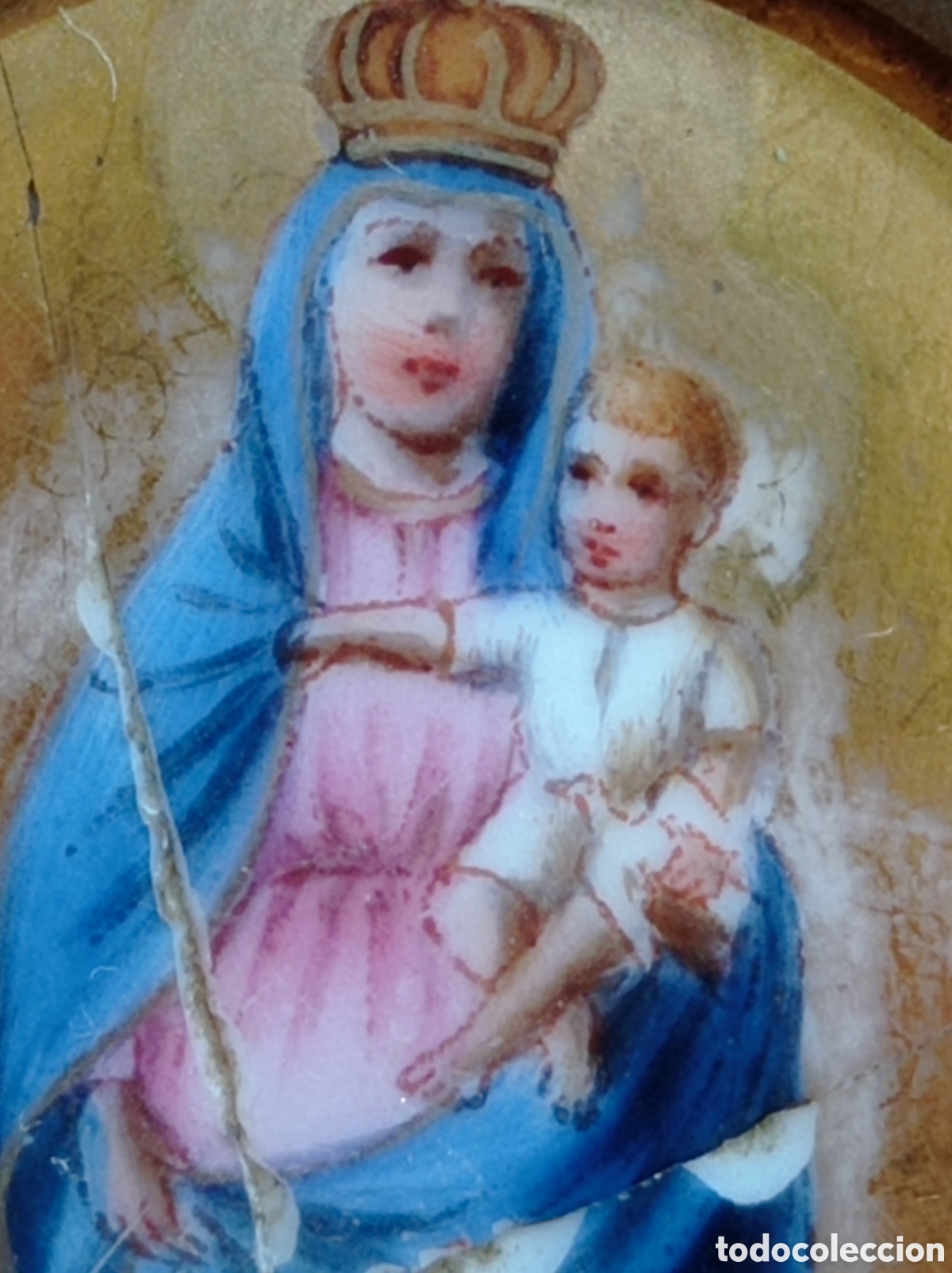 Antig&uuml;edades: Antiguo esmalte VIRGEN DEL PILAR - Foto 1