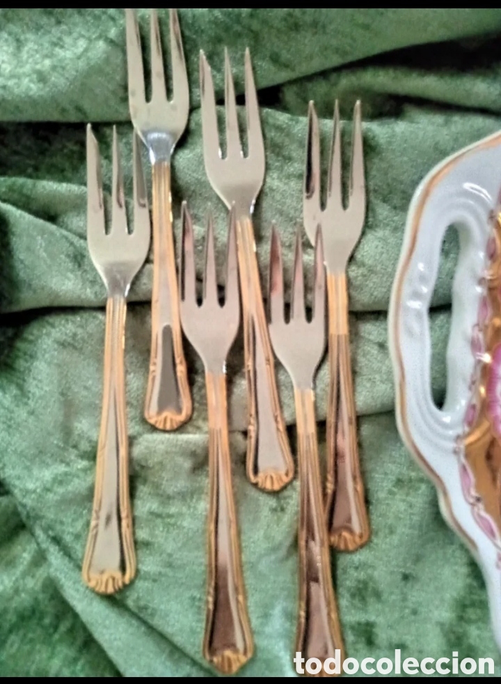 Antig&uuml;edades: Bandeja porcelana con cubiertos - Foto 4