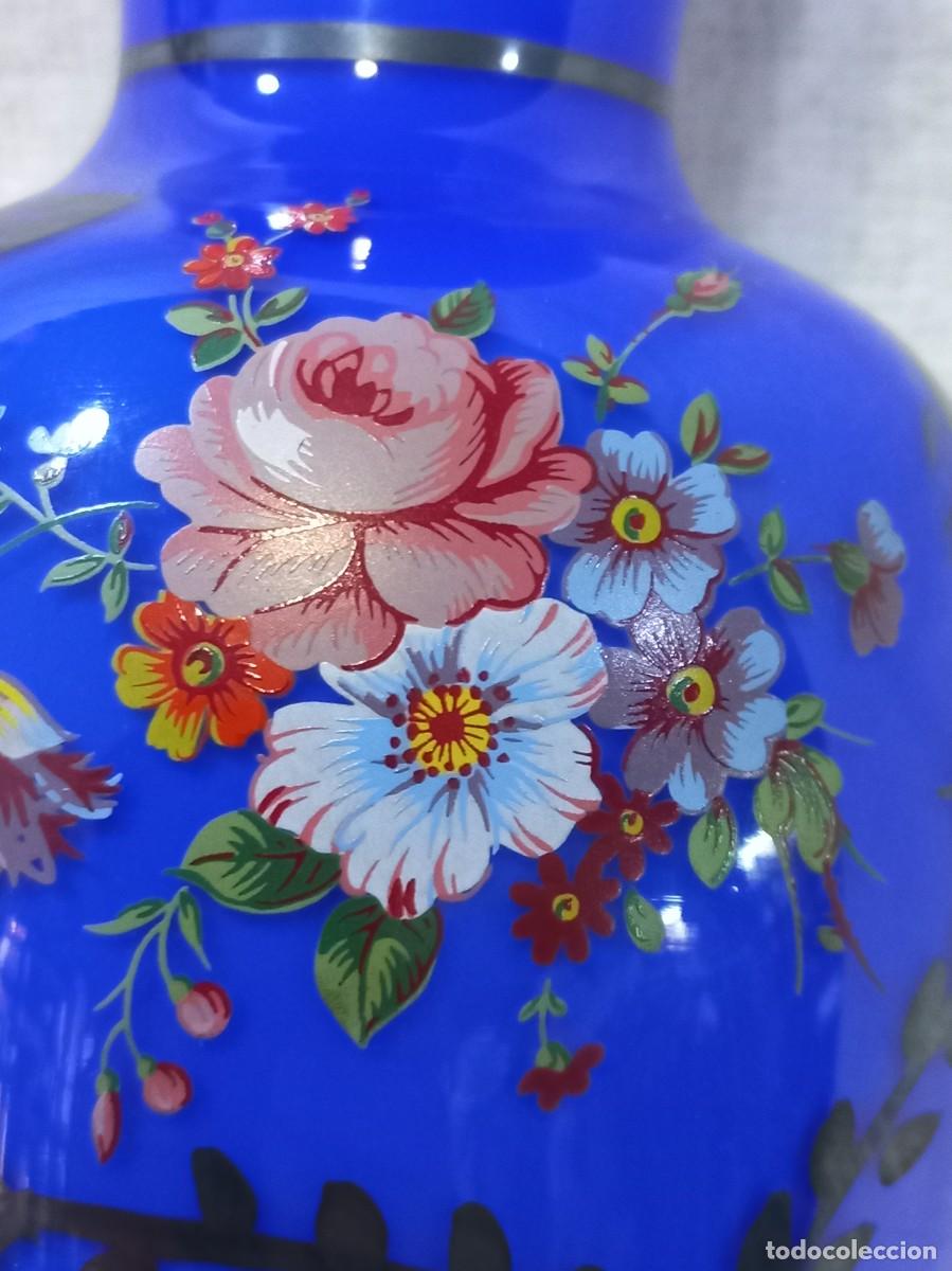Antig&uuml;edades: JARR&Oacute;N-OPALINA (azul) flores-pie de plata - Foto 3
