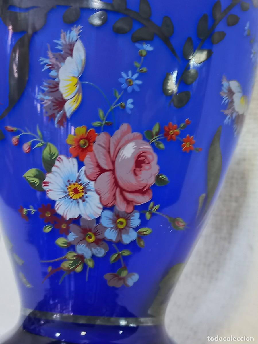 Antig&uuml;edades: JARR&Oacute;N-OPALINA (azul) flores-pie de plata - Foto 4