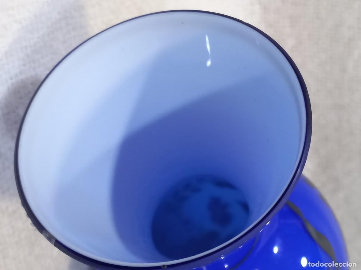 Antig&uuml;edades: JARR&Oacute;N-OPALINA (azul) flores-pie de plata - Foto 7