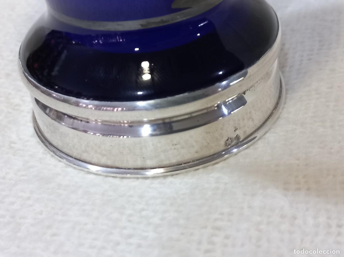 Antig&uuml;edades: JARR&Oacute;N-OPALINA (azul) flores-pie de plata - Foto 8