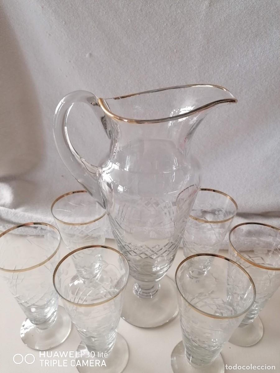 pareja de antiguas jarras de agua cristal talla - Compra venta en  todocoleccion