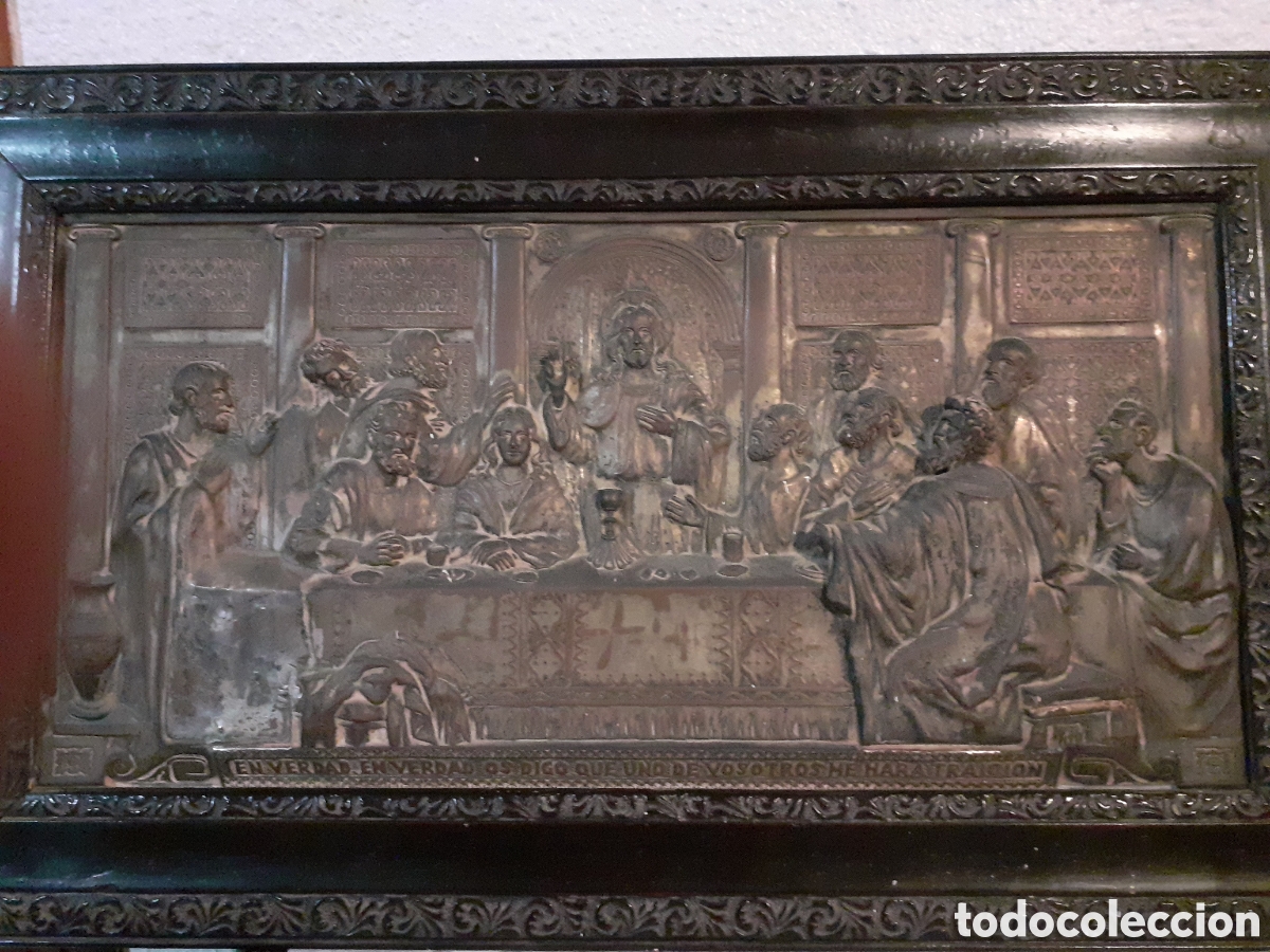 Antig&uuml;edades: Cuadro antiguo religioso con la ultima cena - Foto 2