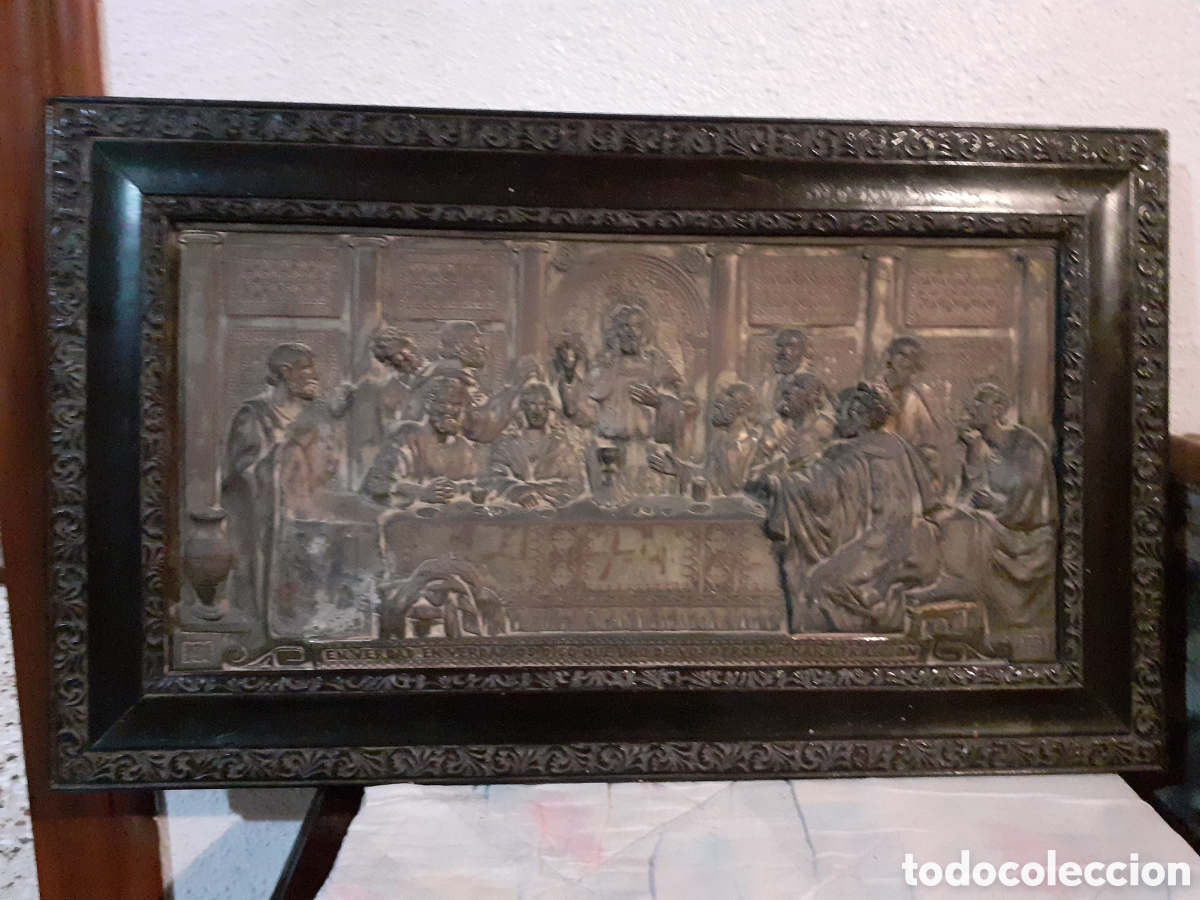 Antig&uuml;edades: Cuadro antiguo religioso con la ultima cena - Foto 3
