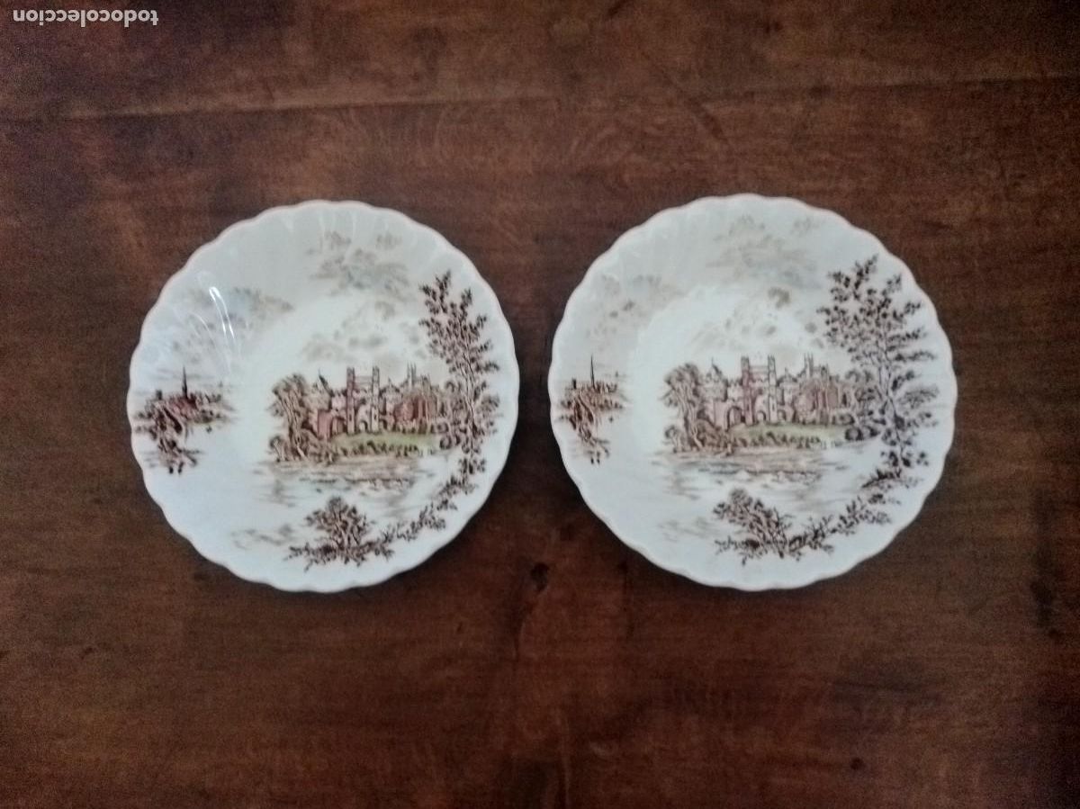 Oggetti Antichi: Pareja de cuencos porcelana inglesa Johnson Bros . Modelo Ancient towers
