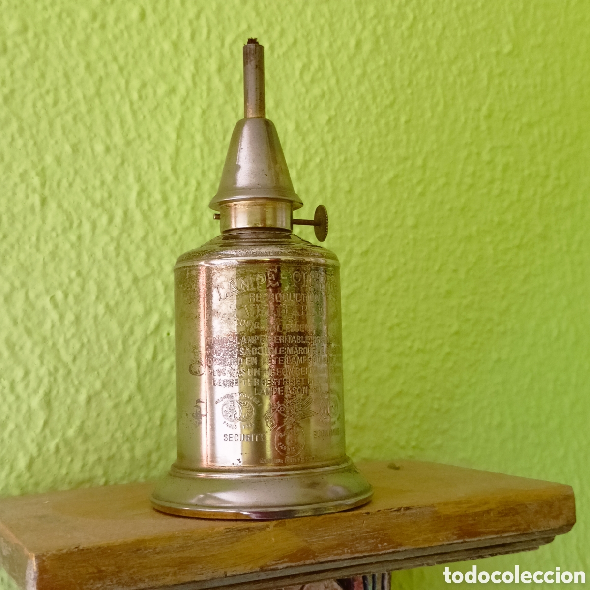 Antig&uuml;edades: LAMPARA DE BRONCE PIGEON &rdquo;REPRODUCION&rdquo; DE ACEITE - Foto 1