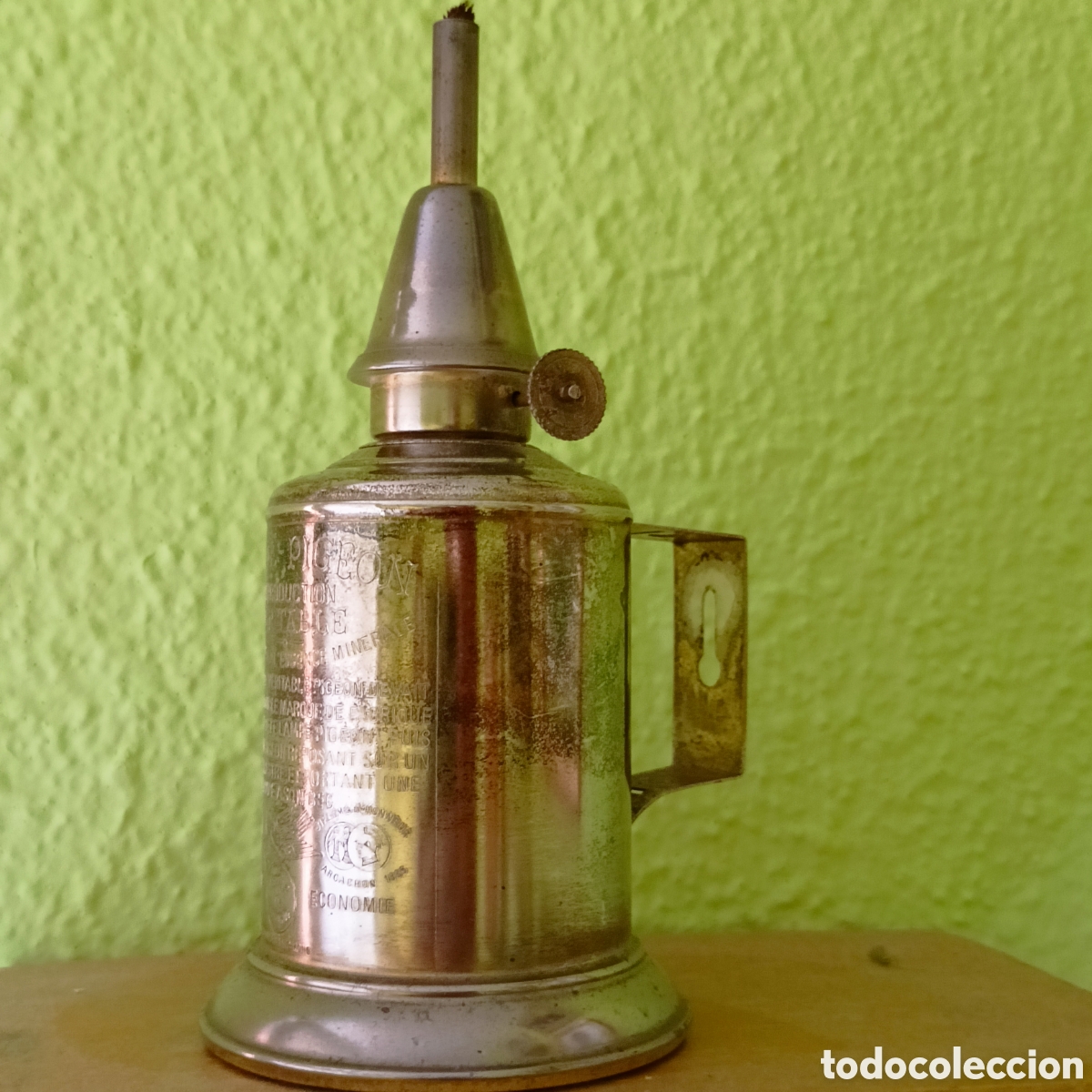Antig&uuml;edades: LAMPARA DE BRONCE PIGEON &rdquo;REPRODUCION&rdquo; DE ACEITE - Foto 5