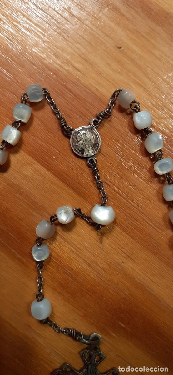 Antig&uuml;edades: Rosario de nacar y plata - Foto 3