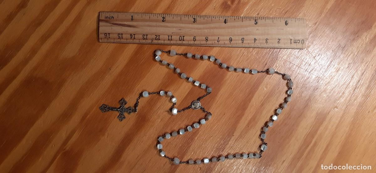 Antig&uuml;edades: Rosario de nacar y plata - Foto 5