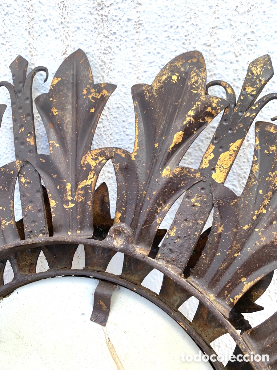 Antig&uuml;edades: ESPEJO SOL ANTIGUO DE HIERRO FORJADO - Foto 5