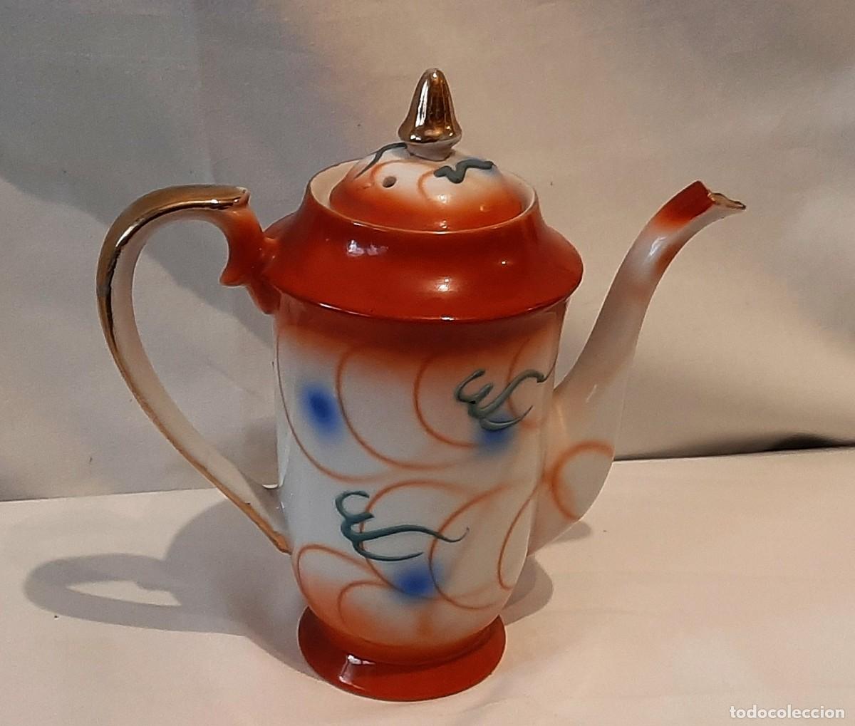 Antig&uuml;edades: Cafetera japonesa con decoraci&oacute;n - Foto 3