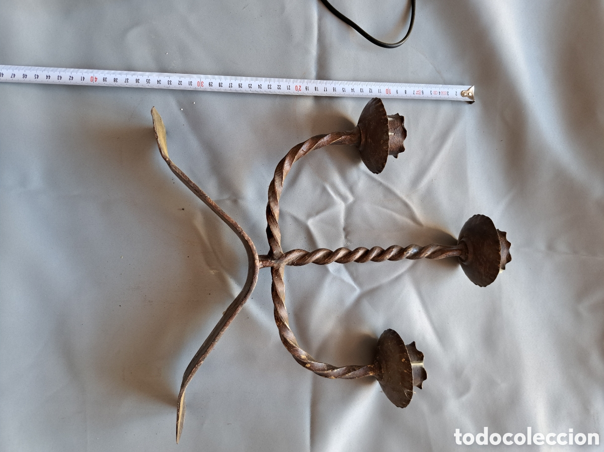 Antig&uuml;edades: Candelabro de forja hierro macizo - Foto 2