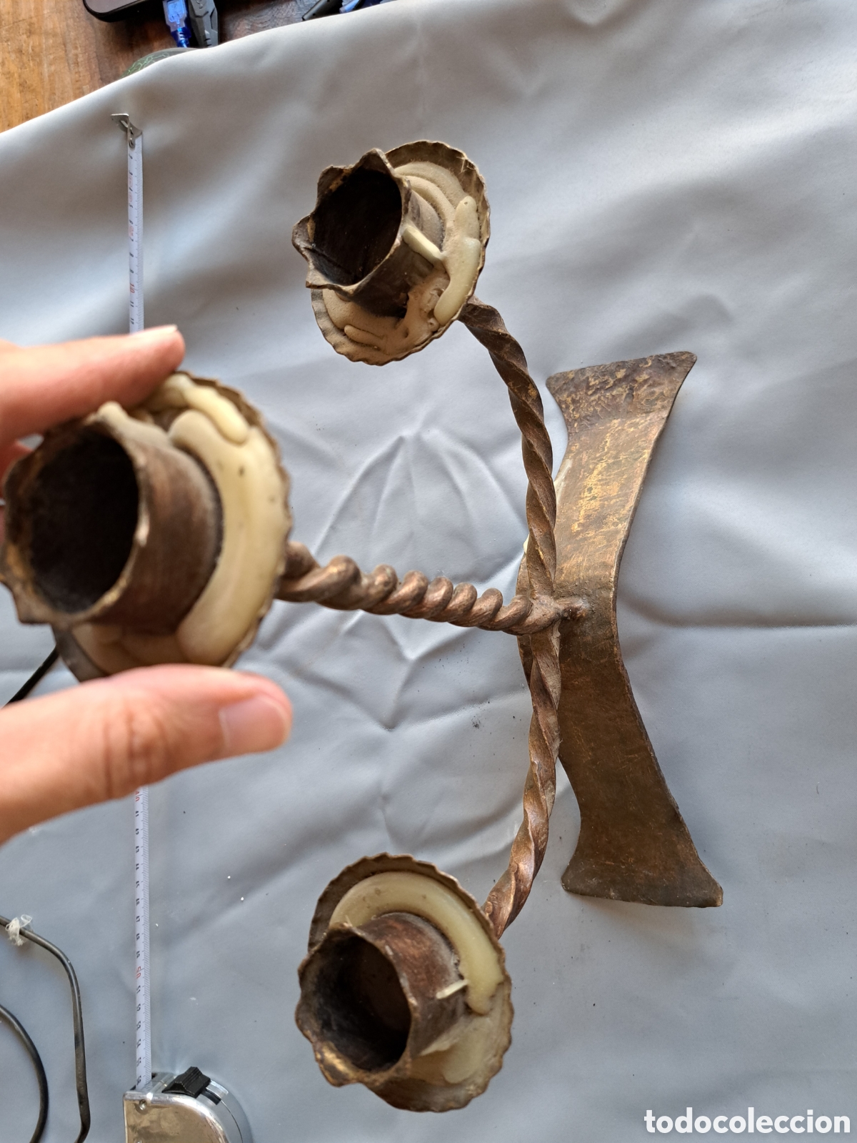 Antig&uuml;edades: Candelabro de forja hierro macizo - Foto 3