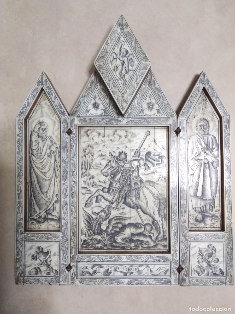 Antig&uuml;edades: Triptico San Jorge matando al drag&oacute;n - Foto 1