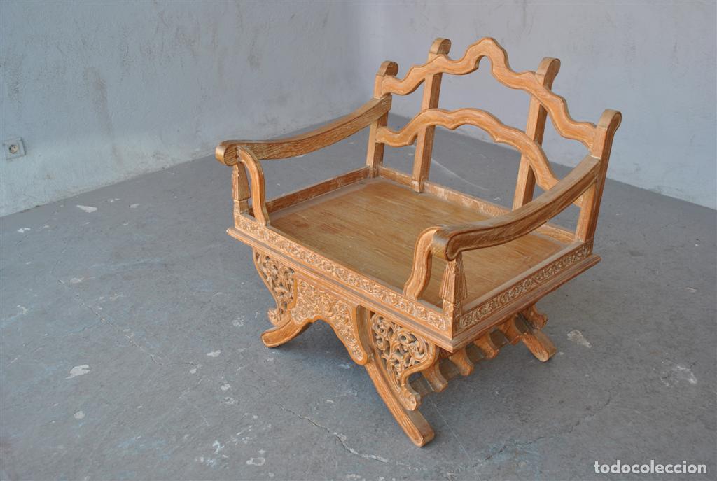 Antig&uuml;edades: Fauteuil de dignitaire chinois en ch&ecirc;ne patin&eacute; - Foto 9