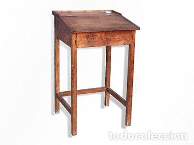 Antig&uuml;edades: Bureau d&eacute;colier en ch&ecirc;ne &eacute;poque 1900 - Foto 1