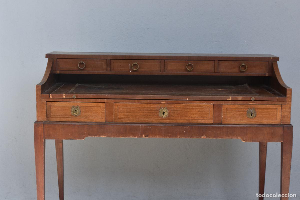 Antig&uuml;edades: Bureau anglais en acajou XIX&egrave;me - Foto 2