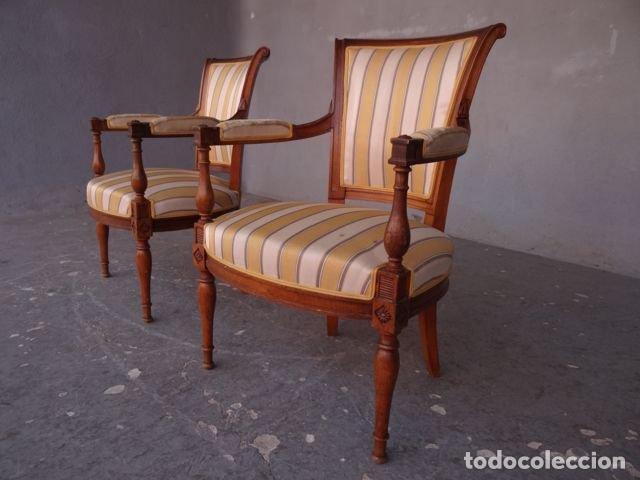 Antig&uuml;edades: Fauteuils style Directoire en h&ecirc;tre (paire) - Foto 2
