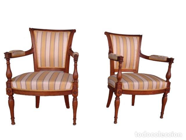 Antig&uuml;edades: Fauteuils style Directoire en h&ecirc;tre (paire) - Foto 1