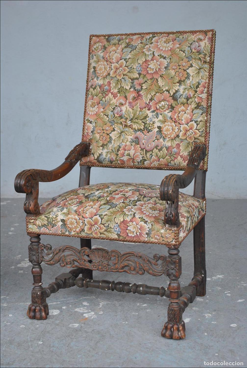 Antig&uuml;edades: Fauteuils en noyer de style Renaissance (paire) - Foto 9
