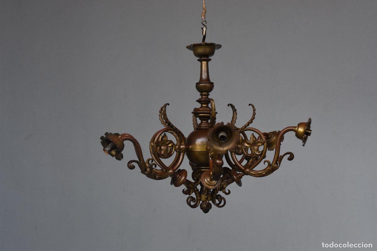Antig&uuml;edades: Lustre Hollandais en bronze 6 feux - Foto 2