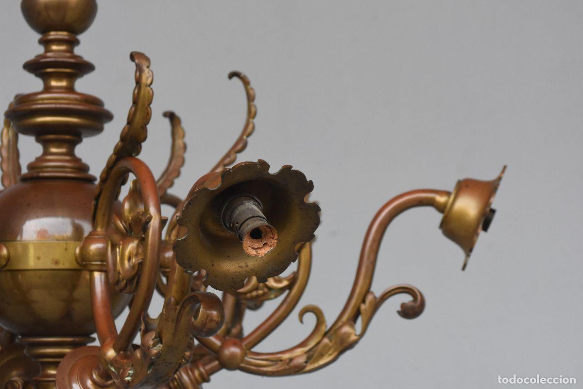 Antig&uuml;edades: Lustre Hollandais en bronze 6 feux - Foto 4