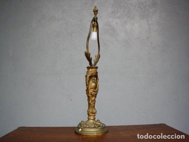 Antig&uuml;edades: Lampe de chevet bronze vers 1880 - Foto 2