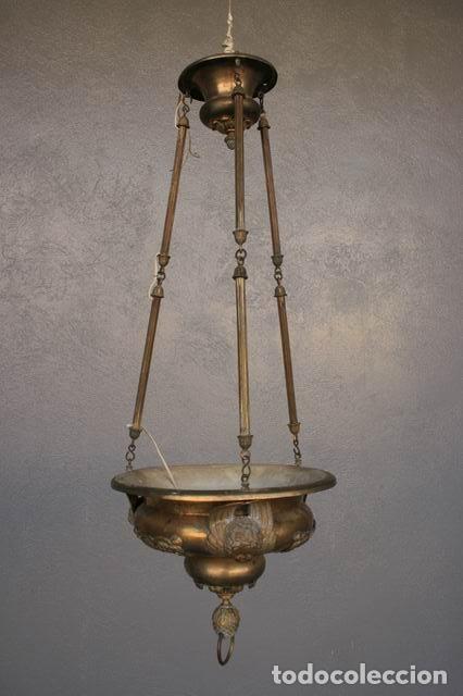 Antig&uuml;edades: Lustre suspension en bronze aux anges - Foto 2