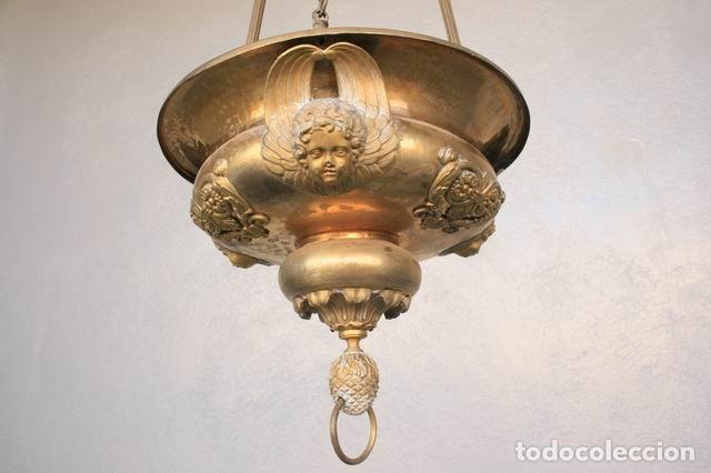 Antig&uuml;edades: Lustre suspension en bronze aux anges - Foto 5