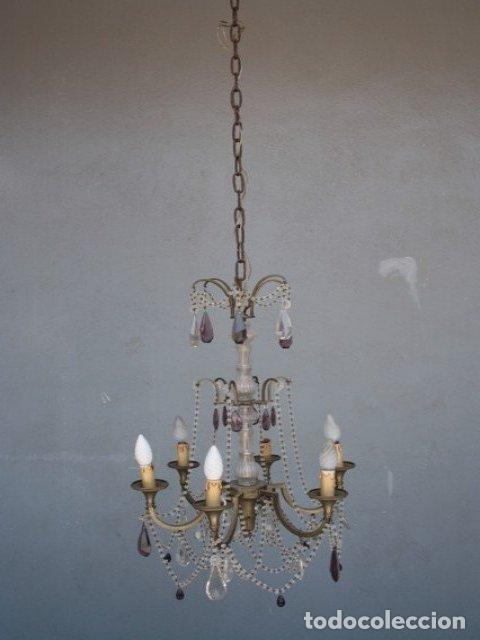 Antig&uuml;edades: Lustre &agrave; pampille en bronze et breloque - Foto 2