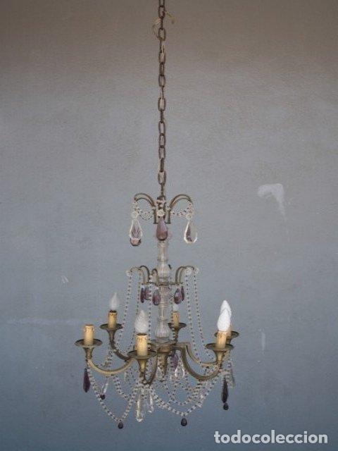 Antig&uuml;edades: Lustre &agrave; pampille en bronze et breloque - Foto 3