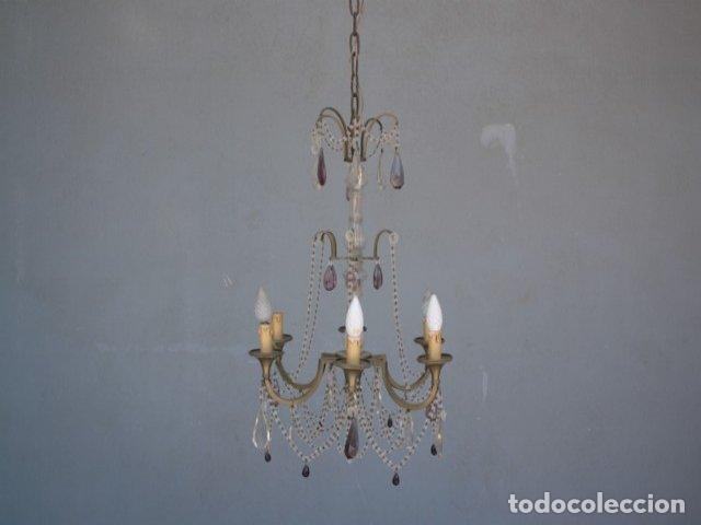 Antig&uuml;edades: Lustre &agrave; pampille en bronze et breloque - Foto 4
