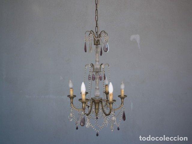 Antig&uuml;edades: Lustre &agrave; pampille en bronze et breloque - Foto 5