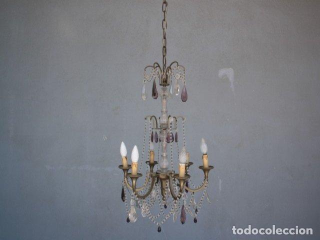 Antig&uuml;edades: Lustre &agrave; pampille en bronze et breloque - Foto 7