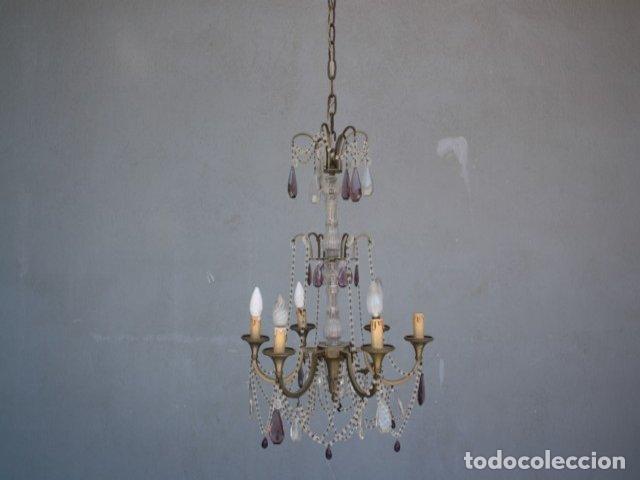 Antig&uuml;edades: Lustre &agrave; pampille en bronze et breloque - Foto 8