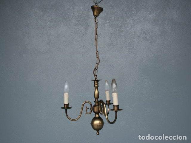 Antig&uuml;edades: Lustre hollandais en bronze 3 branches - Foto 2