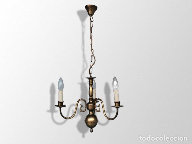 Antig&uuml;edades: Lustre hollandais en bronze 3 branches - Foto 1