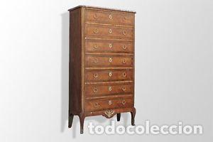 Antig&uuml;edades: Semainier de style Transition marquet&eacute; - Foto 1