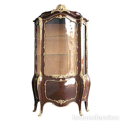 Antig&uuml;edades: Vitrine Napol&eacute;on III marquet&eacute;e bomb&eacute;e - Foto 1