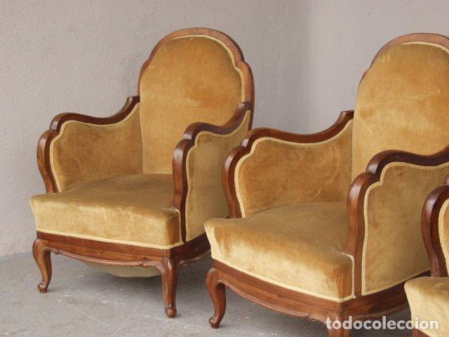Antig&uuml;edades: Fauteuil 1920 en noyer (s&eacute;rie de 4) - Foto 3