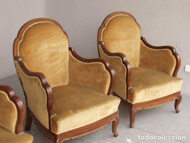 Antig&uuml;edades: Fauteuil 1920 en noyer (s&eacute;rie de 4) - Foto 6