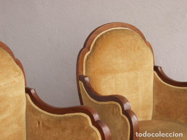 Antig&uuml;edades: Fauteuil 1920 en noyer (s&eacute;rie de 4) - Foto 7