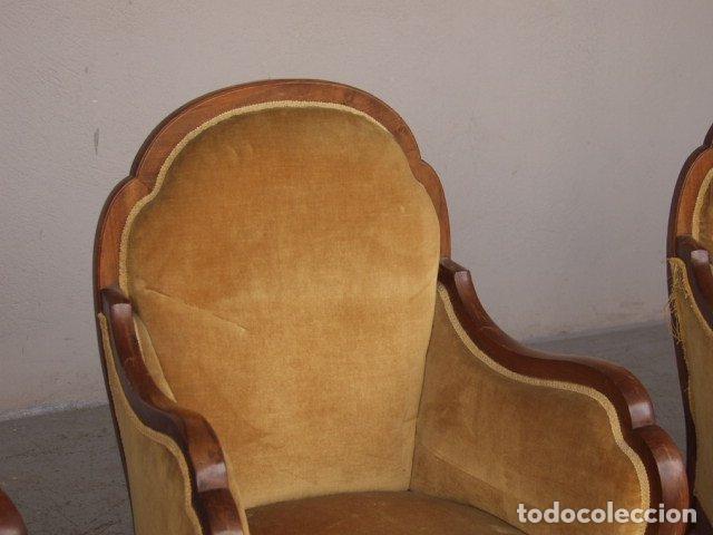 Antig&uuml;edades: Fauteuil 1920 en noyer (s&eacute;rie de 4) - Foto 8
