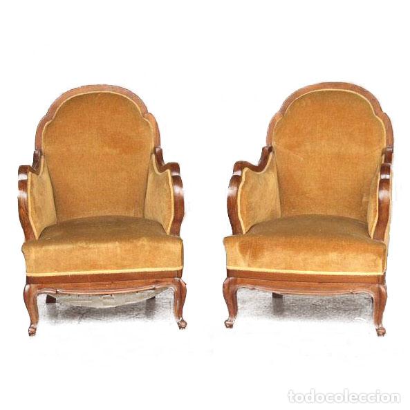 Antig&uuml;edades: Fauteuil 1920 en noyer (s&eacute;rie de 4) - Foto 1