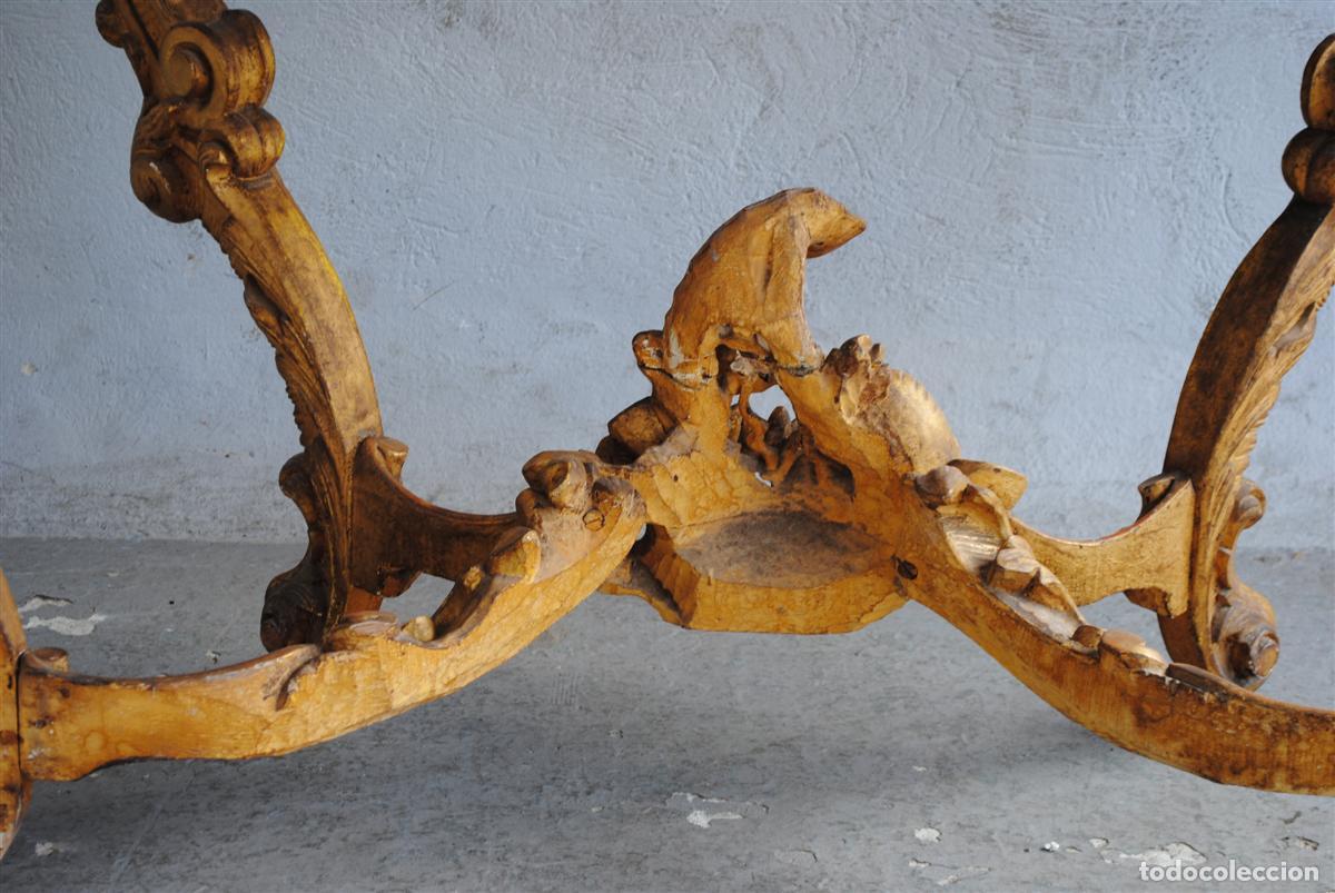 Antig&uuml;edades: Console Louis XV en bois dor&eacute; dessus marbre - Foto 5