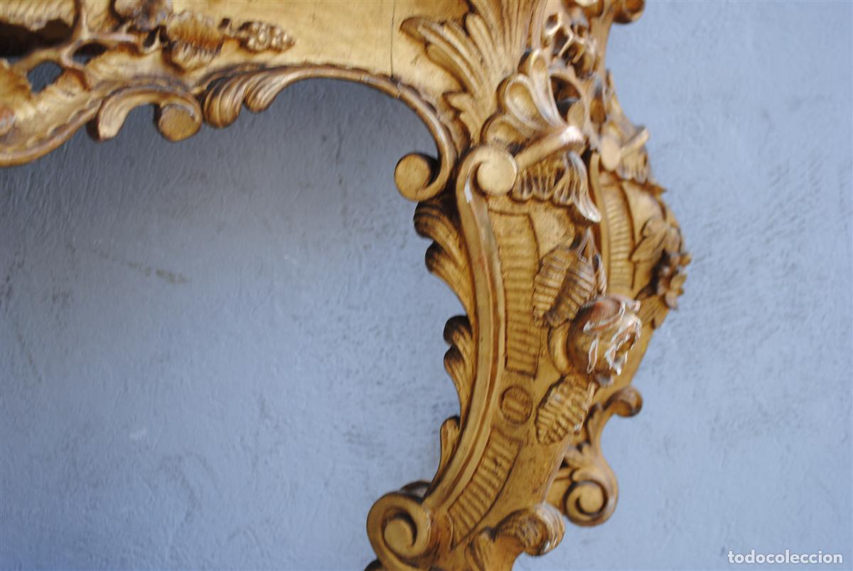 Antig&uuml;edades: Console Louis XV en bois dor&eacute; dessus marbre - Foto 9
