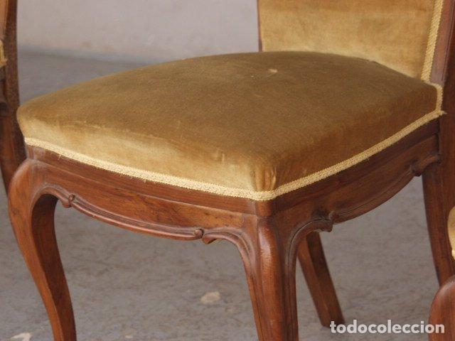 Antig&uuml;edades: Chaises 1920 velours jaune (s&eacute;rie de 4) - Foto 10