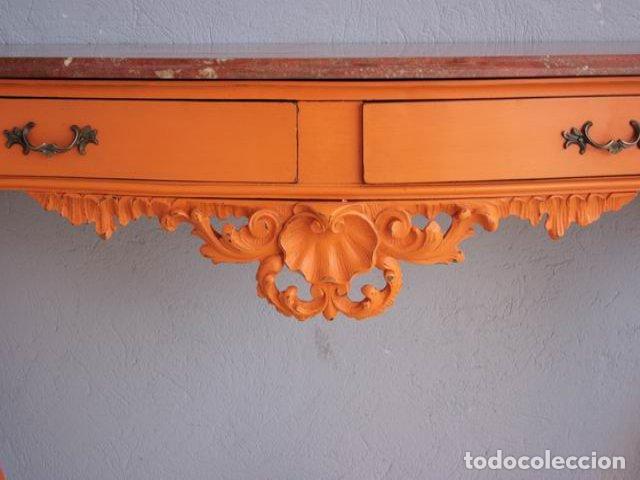 Antig&uuml;edades: Console de style Napol&eacute;on III peinte orange - Foto 4