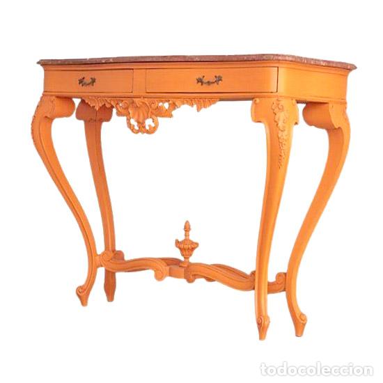 Antig&uuml;edades: Console de style Napol&eacute;on III peinte orange - Foto 1